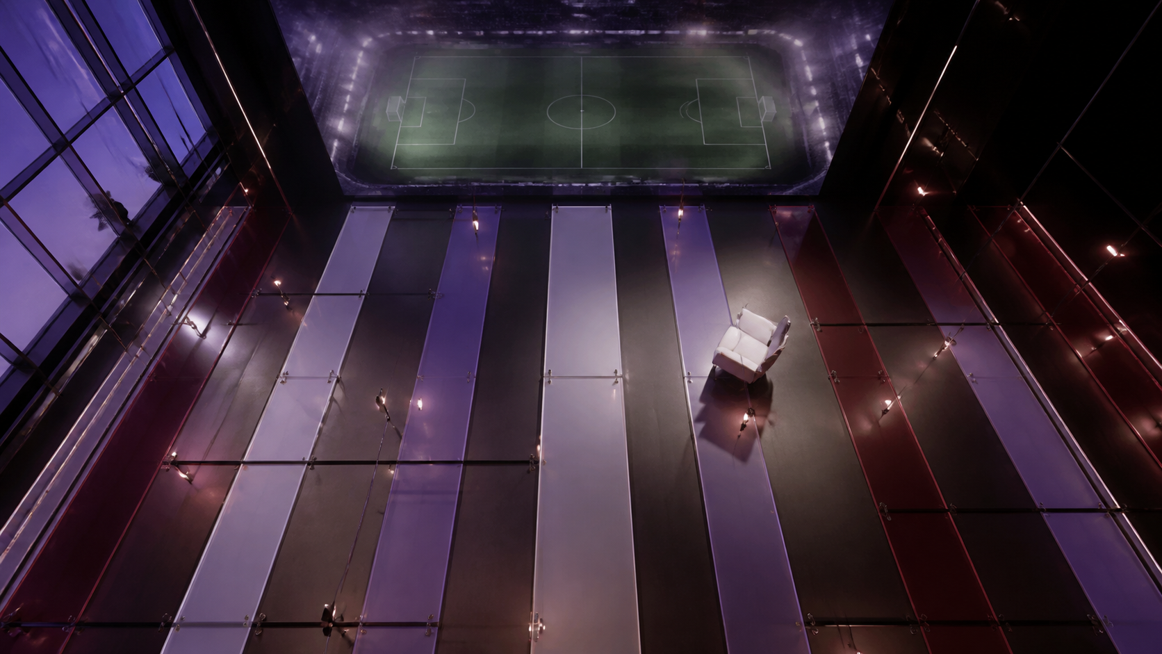 Yayın akışı galerisindeki gerçekçi futbol oynatıcısı